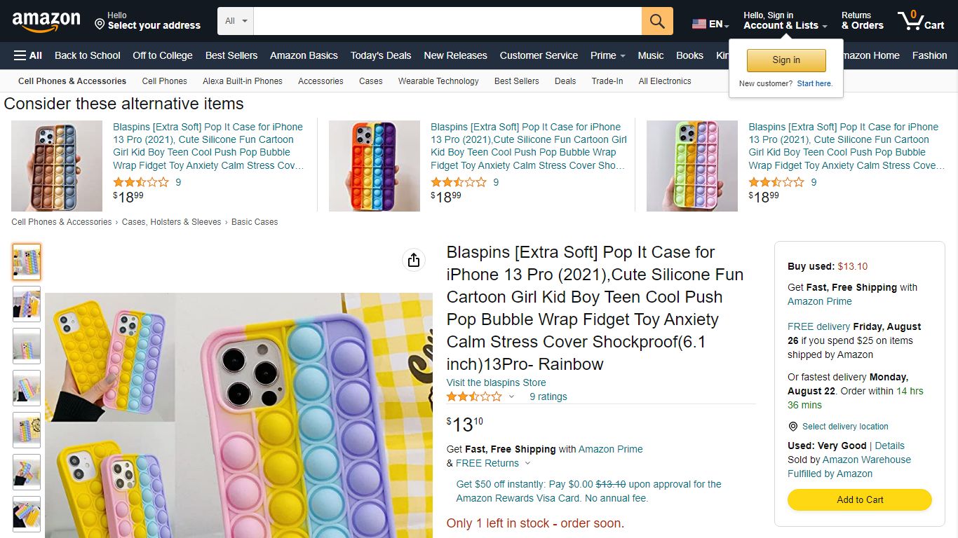 Amazon.com: Blaspins [Extra Soft] Pop It Case for iPhone 13 Pro (2021 ...